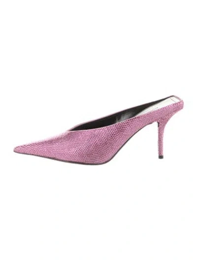 Pre-owned Balenciaga Crystal Patterned Mules In Purple