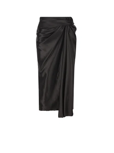 Balenciaga Draped Skirt In Black