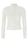Balenciaga Long-sleeved Corseted Shirt In White