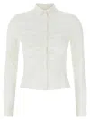 Balenciaga Long-sleeved Corseted Shirt In White