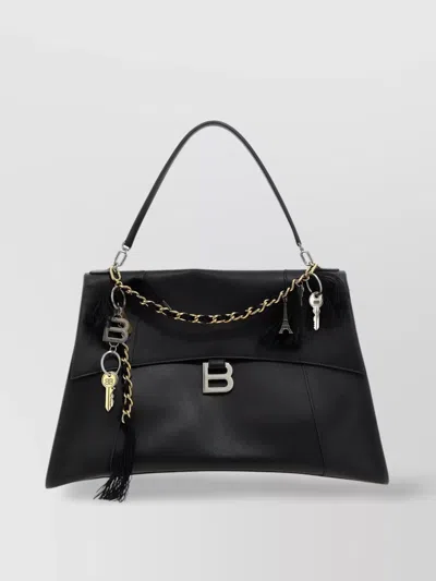 Balenciaga Hourglass Large Soft Top Handle Bag In Black
