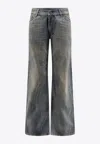 Balenciaga Women Curved-waisted Jeans In Gray