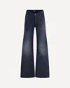Balenciaga Women Blue Five-pocket Jeans With Curved Waist And Faded Effect In Cotton Woman In Blue