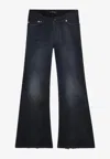 Balenciaga Women Blue Five-pocket Jeans With Curved Waist And Faded Effect In Cotton Woman In Blue