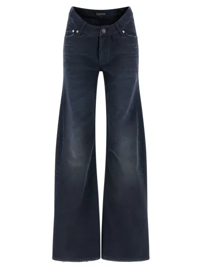 Balenciaga Wide-leg Flared Jeans In Blue