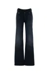 Balenciaga Women Blue Five-pocket Jeans With Curved Waist And Faded Effect In Cotton Woman In Blue
