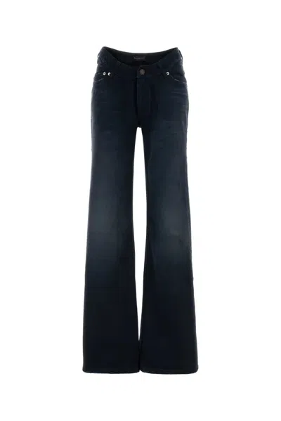 Balenciaga Curved Waist Cotton Pants In Multi