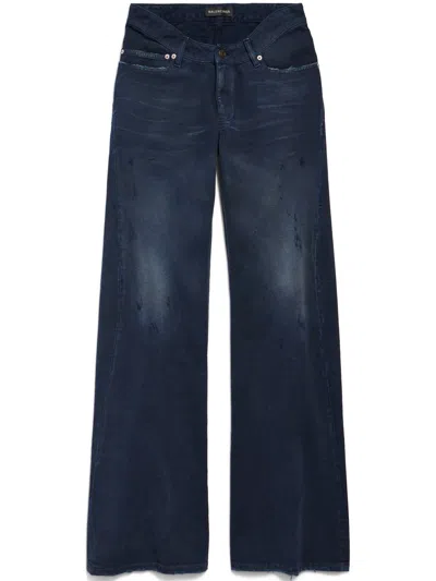 Balenciaga Curved Waist Pants Clothing In Black