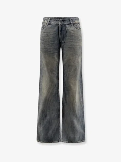 Balenciaga Curved Waist Pants Jeans In Blue