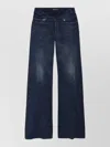 Balenciaga Curved Waist Wide Leg Denim Trousers In Blue