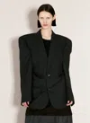 Balenciaga Away Boxy Blazer In Wool In Grey