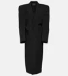 Balenciaga Cut Away Oversized Virgin Wool Coat In Black