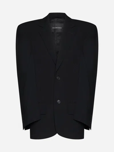 BALENCIAGA CUT AWAY WOOL BLAZER