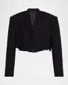 Balenciaga Cutoff Crop Single Breasted Blazer