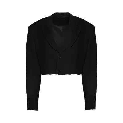 Pre-owned Balenciaga Cut Off Single Breasted Jacket 'black' | Women's Size 34