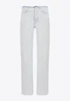 Balenciaga Cut-off Waistband Jeans In Blue