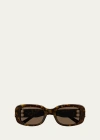 Balenciaga Cut-out Bb Acetate Rectangle Sunglasses In Tortoise
