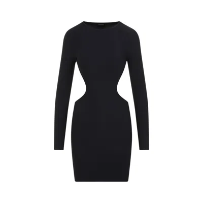 Balenciaga Black Cut Out Polyamide Mini Dress