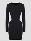 Balenciaga Cut-out Long-sleeved Minidress In Black