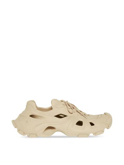 Balenciaga Cut-out Lace-up Sneakers For Women In Tan