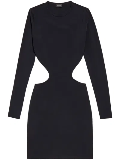 Balenciaga Cut Out Mini Dress Light Peachy Jersey In Black