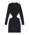 Balenciaga Cut-out Long-sleeved Minidress In Black