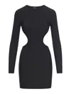 Balenciaga Cut-out Long-sleeved Minidress In Black