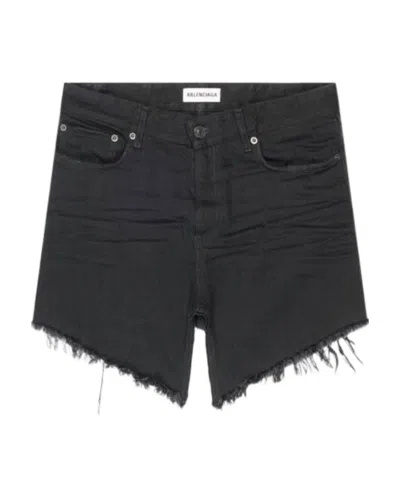 BALENCIAGA BALENCIAGA FRAYED EDGE MINI DENIM SKIRT