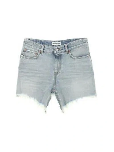 Pre-owned Balenciaga Cut-up Denim Mini Skirt In Blue