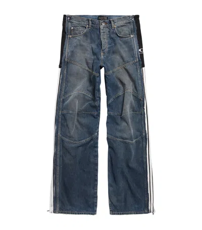 Balenciaga Cut-up Tracksuit Jeans In Gray