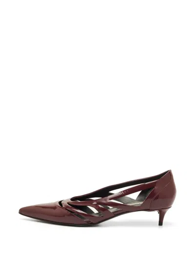 Pre-owned Balenciaga Cut-out Patent Leather Pumps In Red