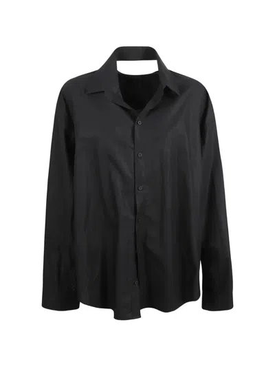 Balenciaga Cut-out Shirt Mini Dress In Black