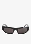 Balenciaga Eyewear Rectangular Frame Sunglasses In Gray