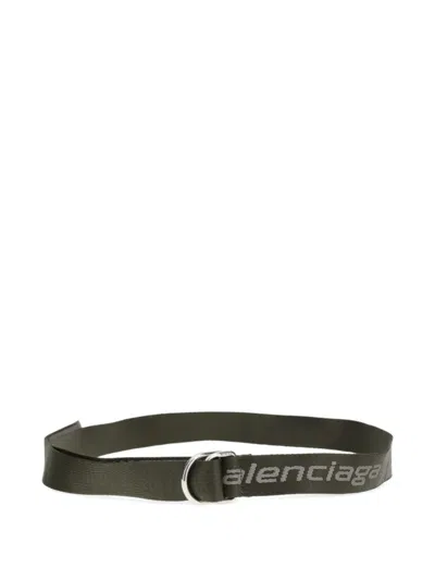 Balenciaga Khaki Green D-ring Belt With Loop Sports Icon Motif Men In Black