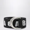 Balenciaga Logo-lettering Double-ring Belt In Black
