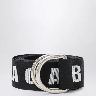 BALENCIAGA BALENCIAGA D-RING BELT IN AND WHITE CANVAS