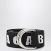 Balenciaga Logo-lettering Double-ring Belt In Black