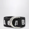Balenciaga Logo-lettering Double-ring Belt In Black