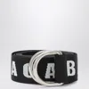 Balenciaga Logo-lettering Double-ring Belt In Black