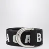 Balenciaga Logo-lettering Double-ring Belt In Black