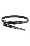 Balenciaga D-ring Webbed Belt In Black/ White