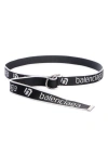 Balenciaga D-ring Webbed Belt In Black/white