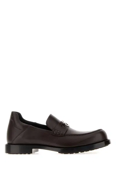 Balenciaga Comfy Logo-plaque Leather Loafers In Brown