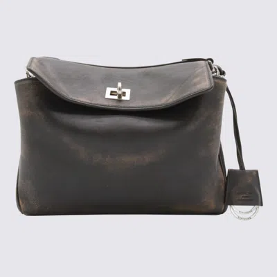 Balenciaga Dark Brown Leather Rodeo Small Shoulder Bag