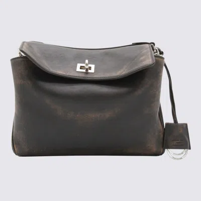 Balenciaga Dark Brown Leather Rodeo Small Shoulder Bag