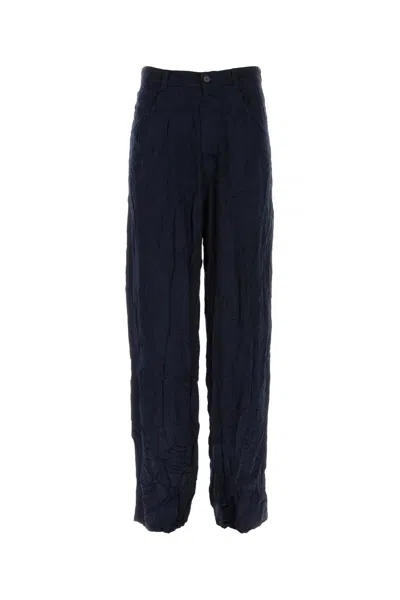 BALENCIAGA BALENCIAGA DARK BUE SATIN 5 POCKET PANT
