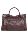 Balenciaga Women Dark Burgundy Le City Medium Bag In Multi