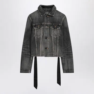 BALENCIAGA BALENCIAGA DARK DENIM JACKET WITH LACES