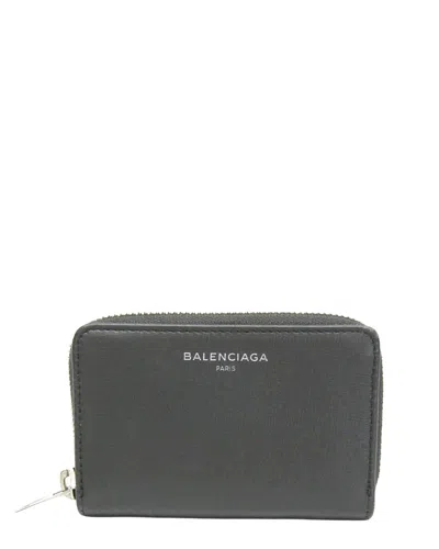 Balenciaga Dark Gray Leather Coin Purse (authentic Pre-loved)