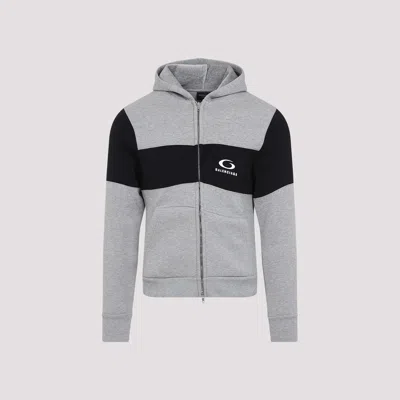 Balenciaga Dark Grey And Black Cotton Sweatshirt In Heather Grey Black